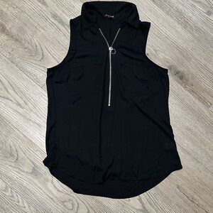 Express Black Sleeveless Zip Blouse